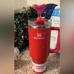 Stanley Red Mug with Pink Bow Lid